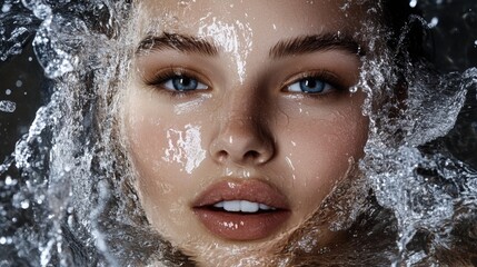 Obraz premium Captivating Beauty in Water A Stunning Portrait