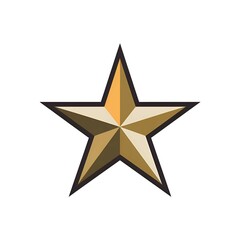 Obraz premium 3D golden metallic star with polished shine and realistic depth perfect for awards, achievements, and ratings