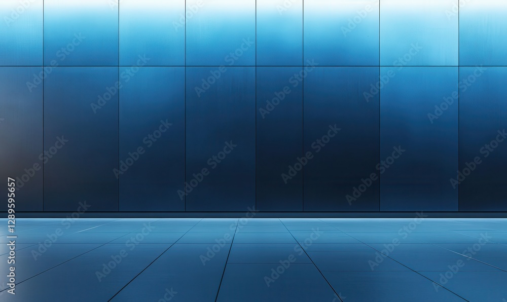 Poster abstract blue gradient wall softly illuminated, featuring clean geometric patterns for a modern and 