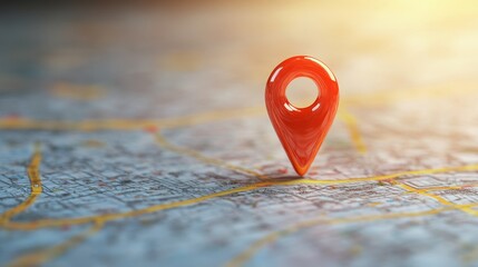 A nice map marker with a pin, icon to show location, GPS map, and illustration on a white background.