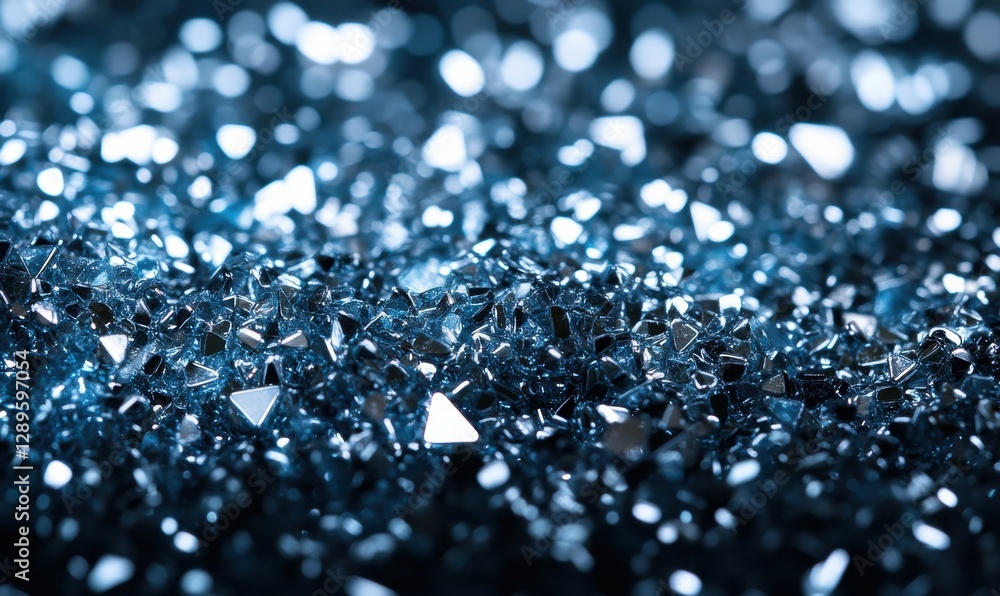 Poster abstract glowing bokeh lights in shades of blue and silver scattered across a dark background illumi