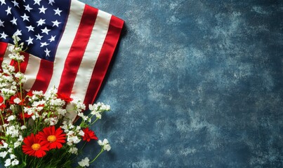 American flag with the text Memorial day.