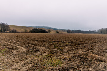 landscape. agricultural fields in winter