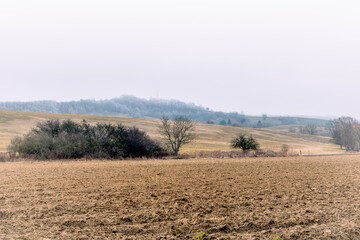 Obraz premium landscape. agricultural fields in winter