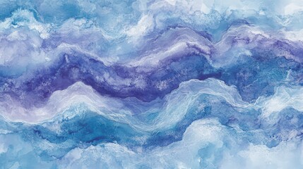 Obraz premium Abstract Blue Watercolor Waves Texture with Delicate White Veins Pattern