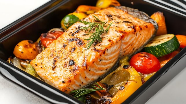 Oven Baked Salmon with Seasonal Vegetables / 鮭と旬の野菜のオーブン焼き