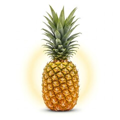 Fototapeta premium Illuminated pineapple with bright halo effect, creating an eye-catching look