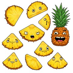 Obraz premium vector illustration of an pineapple fruit