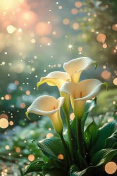 Alcatraces sobre fondo desenfocado en una atm&oacute;sfera m&iacute;stica.