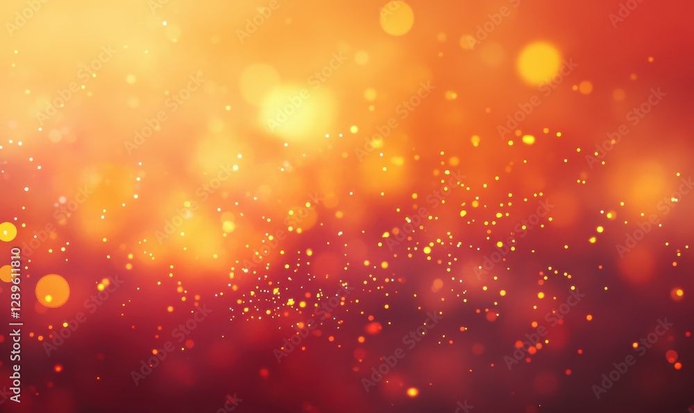 Poster dynamic explosion with fiery sparks on a blurred background.