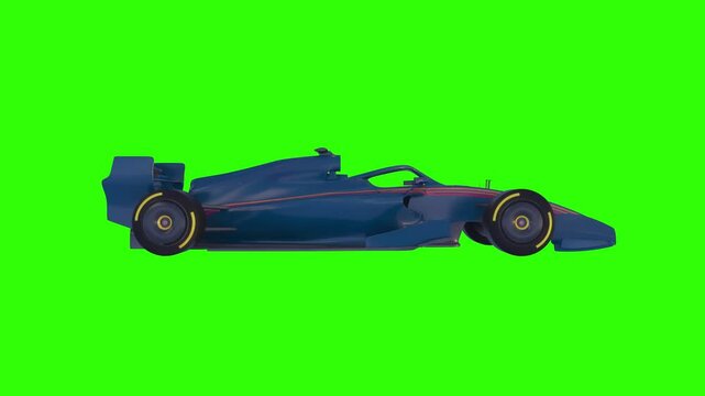 Looping Animation of Racing Car on Green Screen