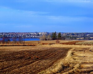 paysage rural vue sur le Saint-Laurent Québec Canada