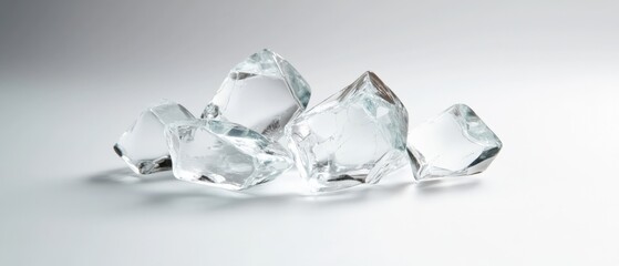 Ice Cubes on White Background
