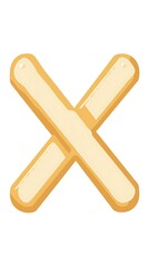 A Simple Cartoon Illustration Depicting Two Crossed Wooden Bars
