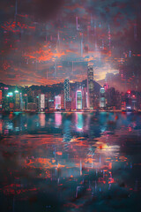 Fototapeta premium Dusky Urban Landscape Reflecting the Ambiance of a Syncopated Symphony