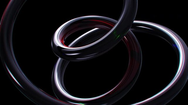 3d Black spiral shaped line rotation loop animation relaxing 3d animation with Alpha channel is included