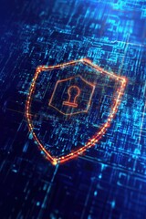 High tech background with theme of lock. Internet security.