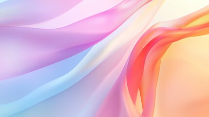 Pastel flowing fabric with soft gradients in pink and orange tones