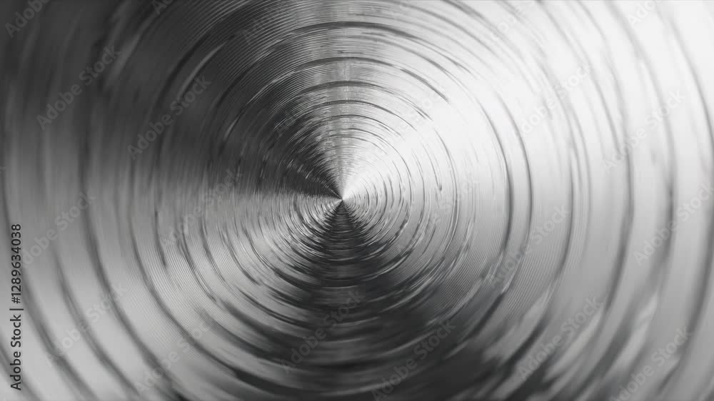 Poster abstract video of a metallic tunnel with a swirling pattern. captured from a central perspective, cr