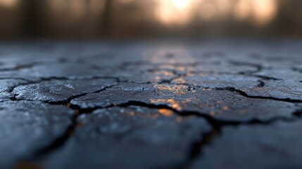 Obraz premium cracked earth ground with bokeh background