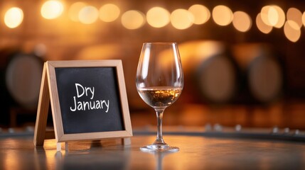 Dry January Wine Abstinence Concept