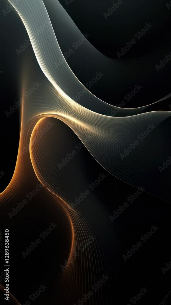 Aufkleber abstract video concept with flowing, luminous lines on a dark background. the style is dynamic and f