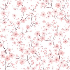 Fototapeta premium Beautiful repetitive pattern of cherry blossom flower for fabric design.
