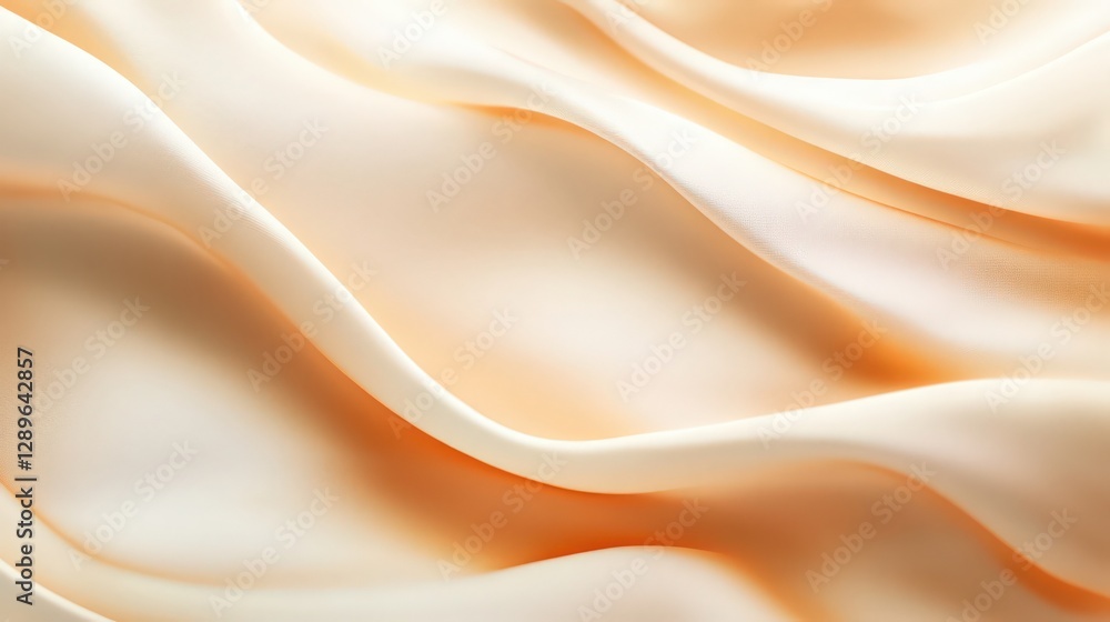 Poster elegant draped fabric texture in soft peach tones for backgrounds and design