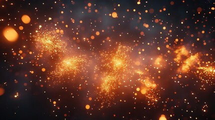 Fototapeta premium Midnight fireworks with glowing AR light patterns, vibrant night sky setting, dynamic lighting, photorealistic