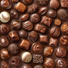 Fototapeta premium Choco candy, praline backdrop