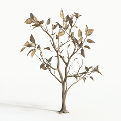 Obraz premium Dead Plant 3D Render Isolated on White Background