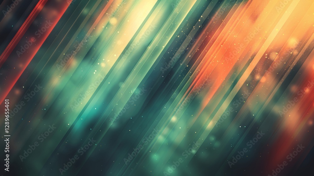 Poster bold red stripes blend seamlessly with abstract blue patterns creating a vibrant and layered composi