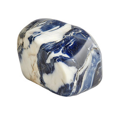 Sodalite Stone Piece with Patches Isolated on Transparent Background