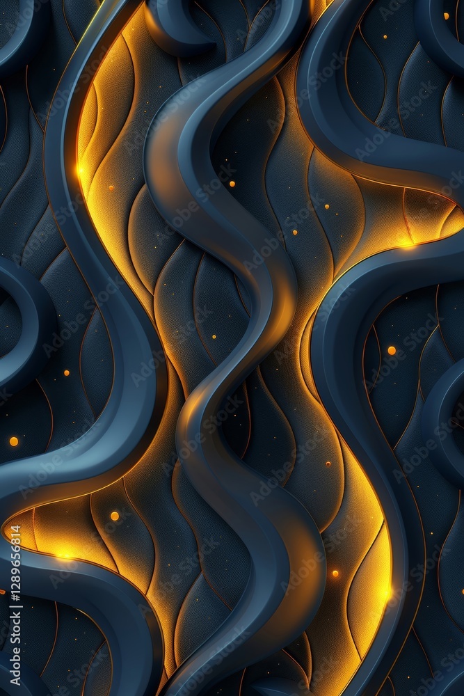 Fototapete a vibrant abstract background features a gradient line pattern with smooth curves and spiral ribbon 