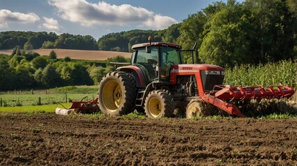 Fototapeta premium tractor in field