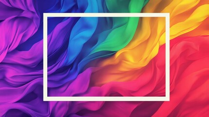 LGBT+ History Month poster vector illustration. Transgender and LGBT pride flag frame square shape vector. LGBTQIA wavy graphic design element. Template for background, banner, card. Important day