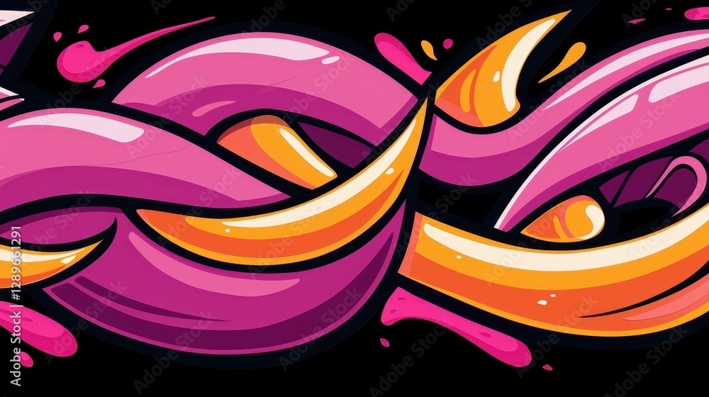 Poster vibrant abstract color pattern in graffiti style, perfect for enhancing modern designs with artistic