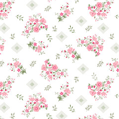 Decorative bouquet flowers with  Checkered polka dot pattern