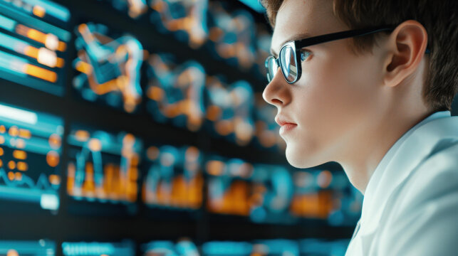 A skilled IT programmer intensely coding at his desktop, crafting innovative software solutions for modern challenges.