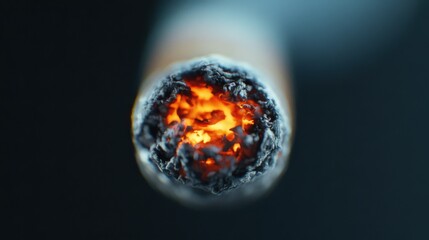 Close-up of a Glowing Cigarette
