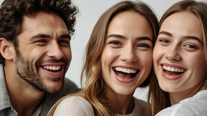 group of happy friends