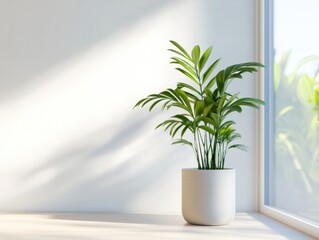indoor plant in pot next to window