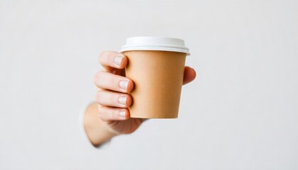 hand with a cup of coffee