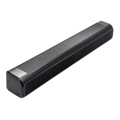 A Modern High Tech Soundbar with Surround Sound Wire Isolated on Transparent Background