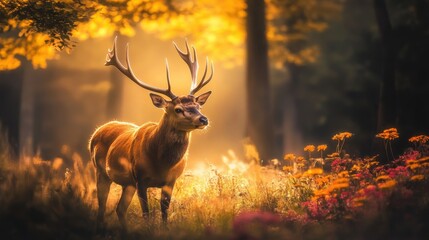 Obraz premium Deer in Spring forest.