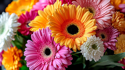 Vibrant Gerbera Petals Close-Up with Radiant Colors