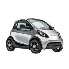 A Modern Compact Electric Car Isolated on Transparent Background