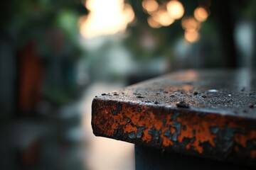 Rusty Metal Edge with Bokeh Background