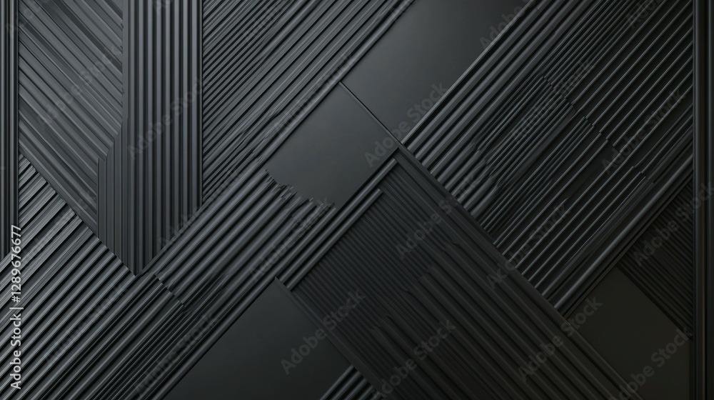 Poster a textured black panel with geometric shapes and linear elements