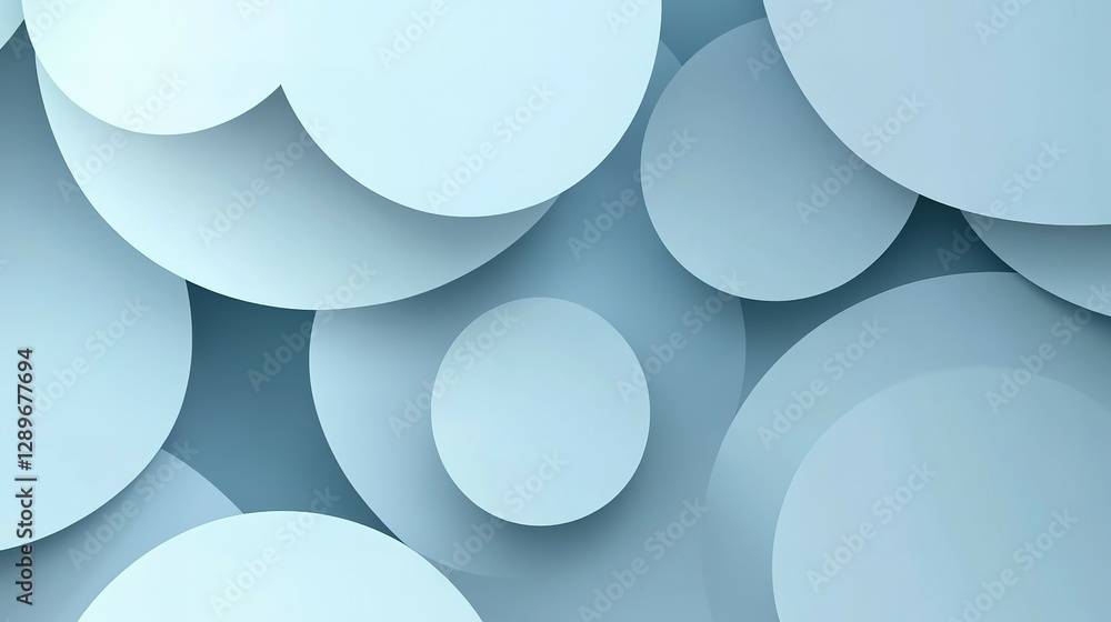 Aufkleber white and blue layered circular shapes creating an abstract background